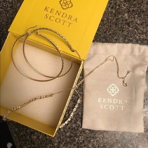 Kendra Scott hoop earrings and choker set